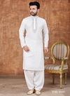 White Outluk Vol 24 Stylish Festive Wear Heavy Cotton Mens Wear Pathani Latest Collection 24007